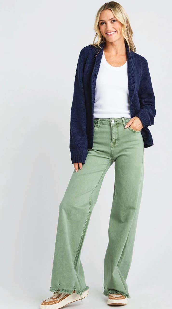 Chunky Flag Cardigan; Navy
