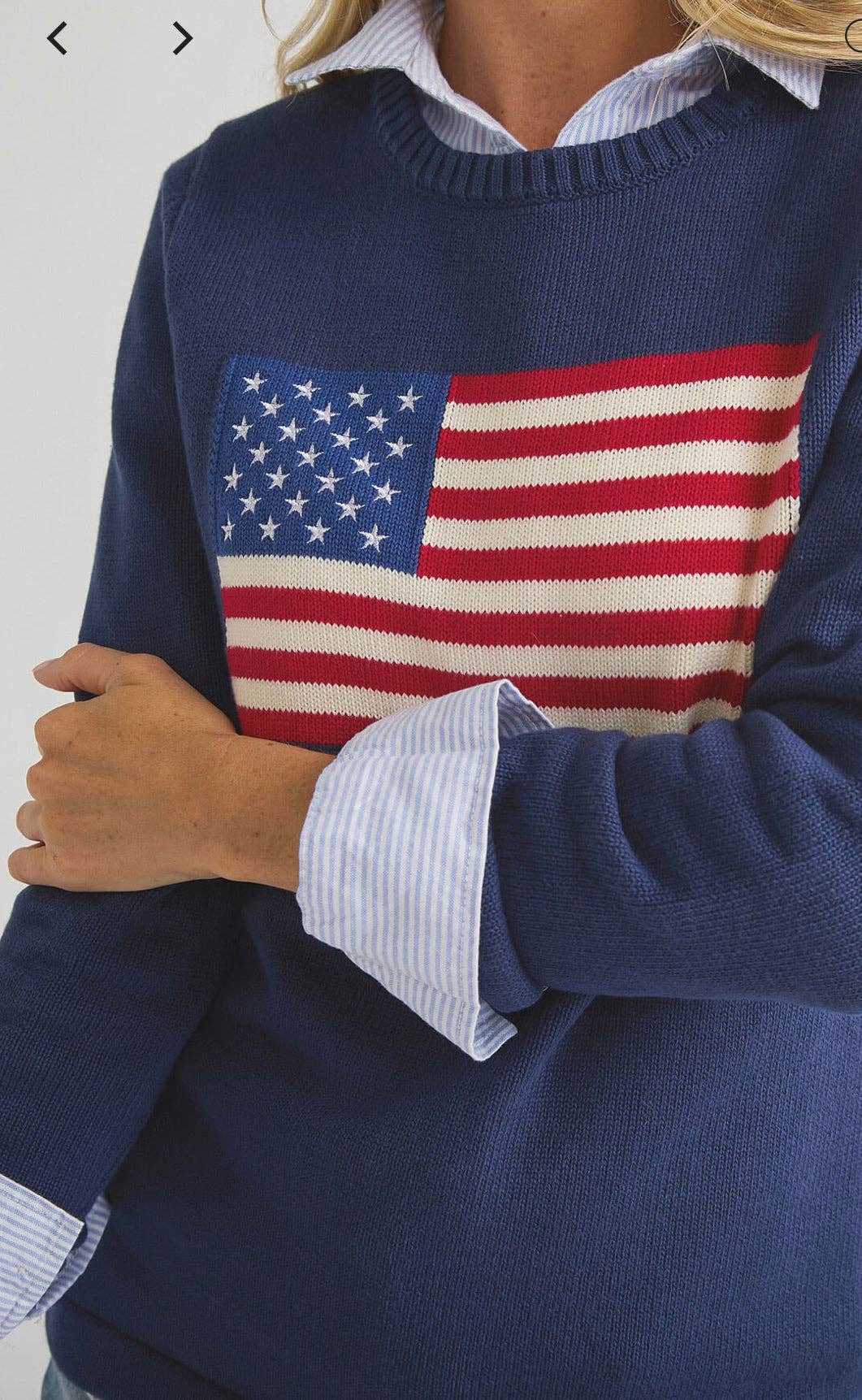 Flag Sweater WHITE : USA flag