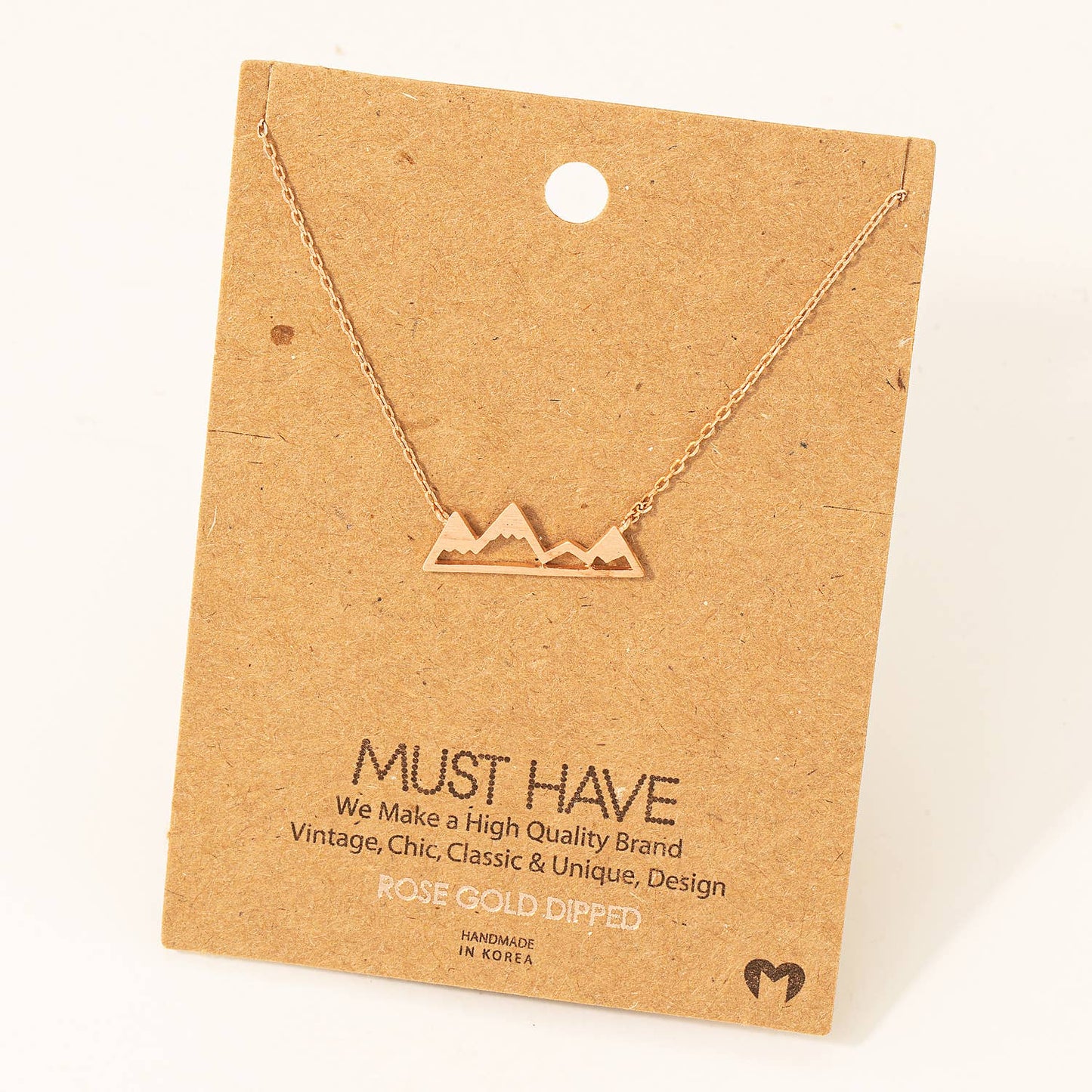 Mountain Peak Pendant Necklace: Silver, Rose & Gold