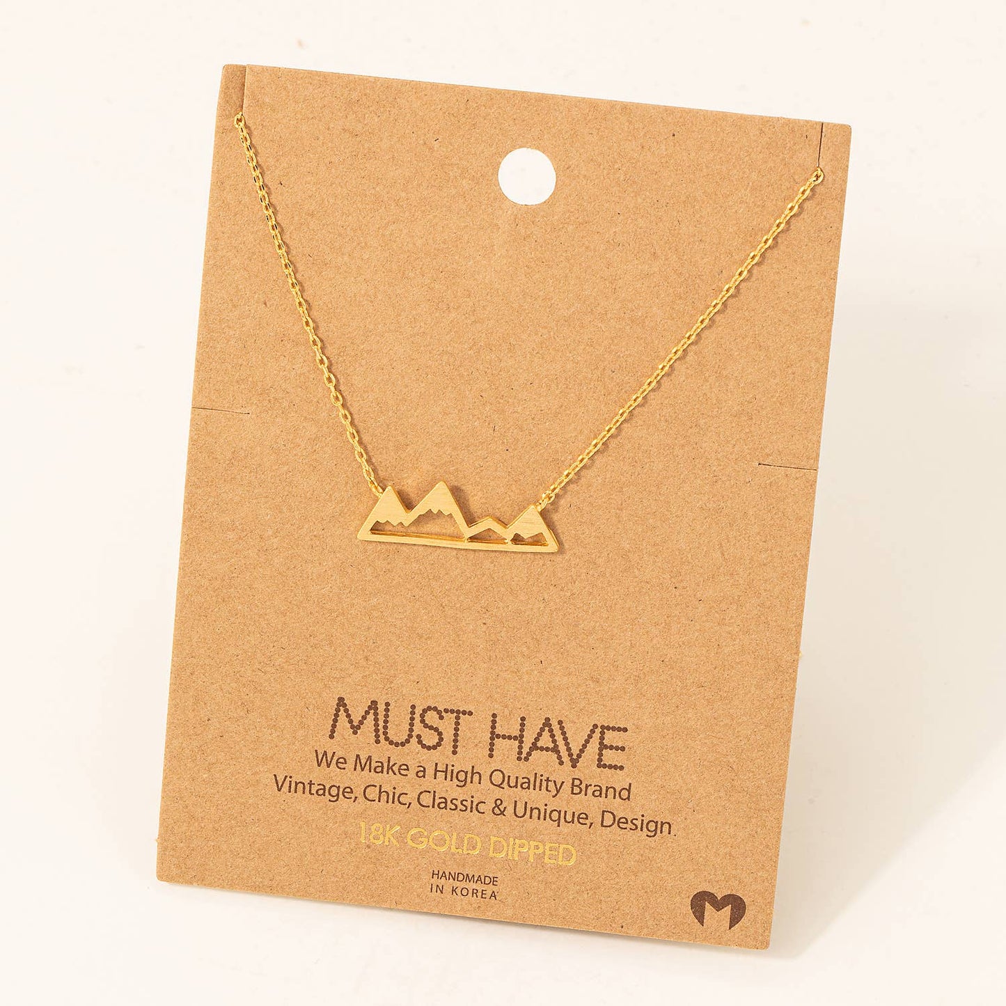 Mountain Peak Pendant Necklace: Silver, Rose & Gold