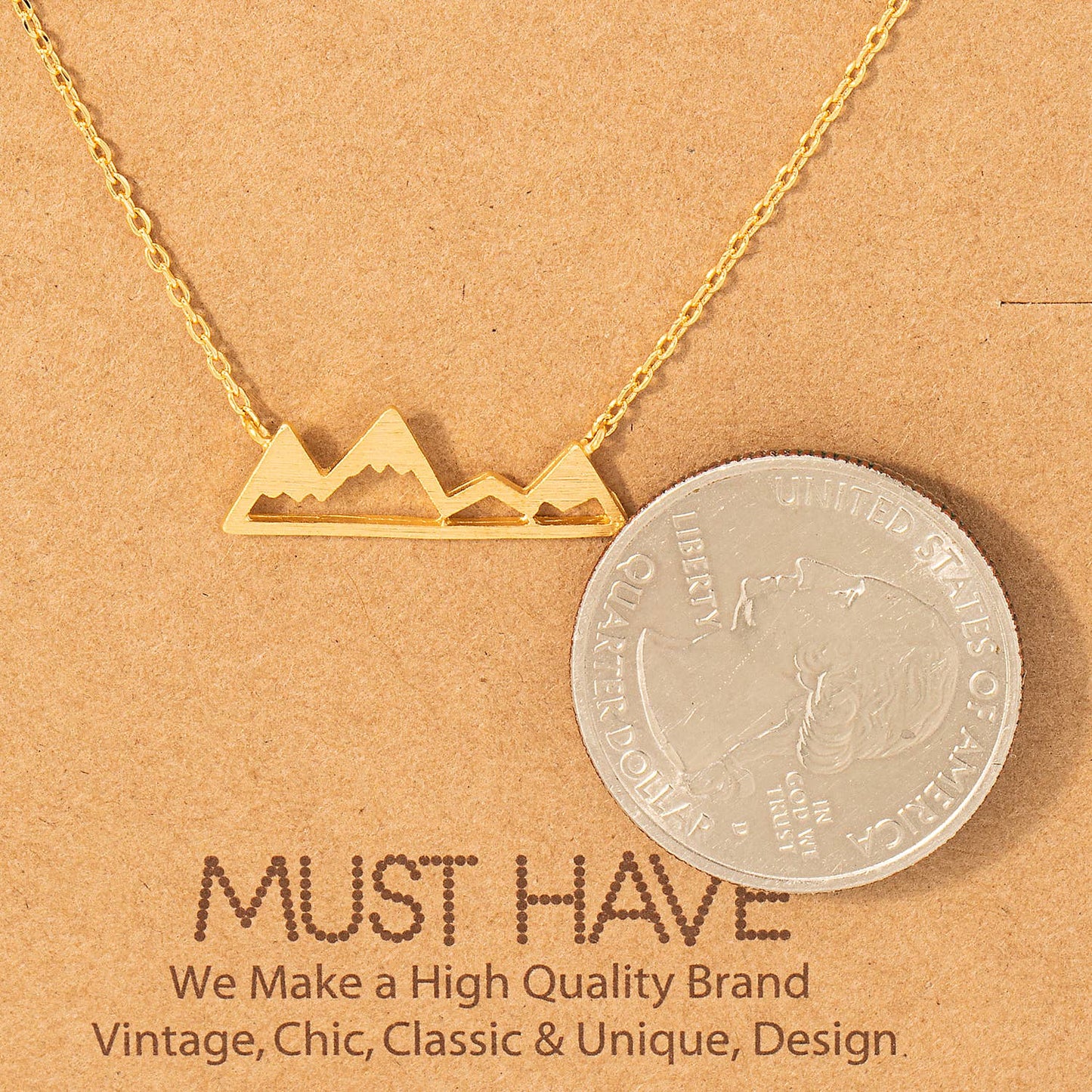 Mountain Peak Pendant Necklace: Silver, Rose & Gold
