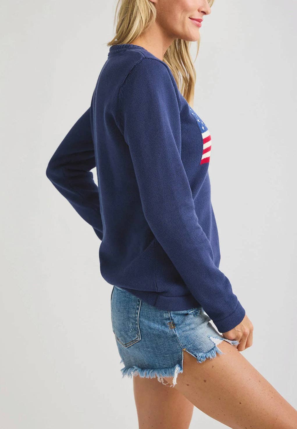 Flag Sweater WHITE : USA flag