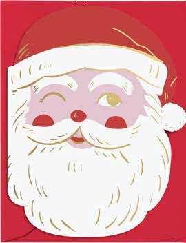 Vintage Diecut Santa Christmas Card