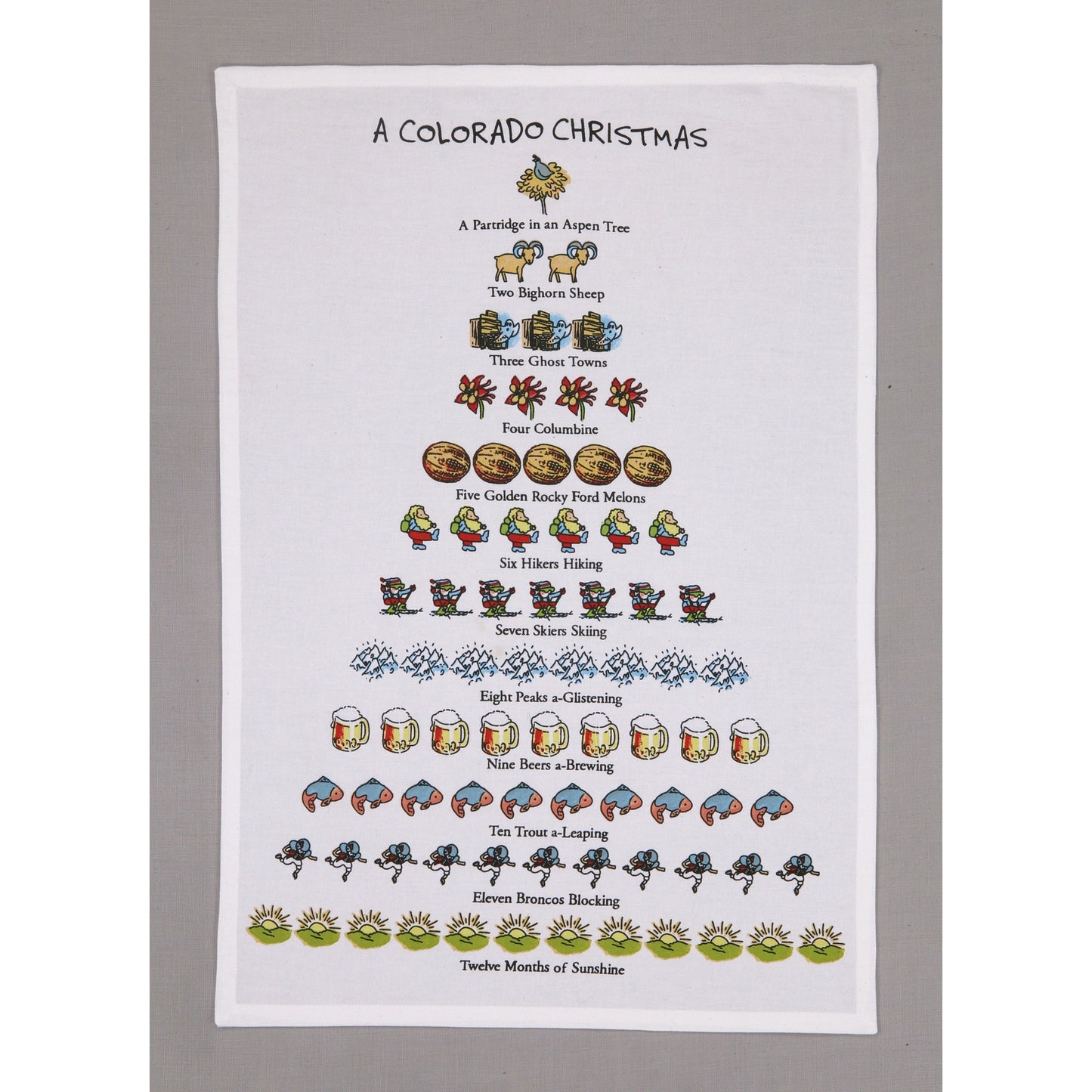 Colorado Christmas Tea Towel