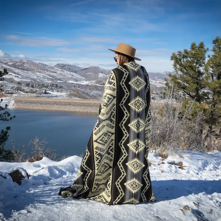 Andean Slate Grey Alpaca Wool Blanket