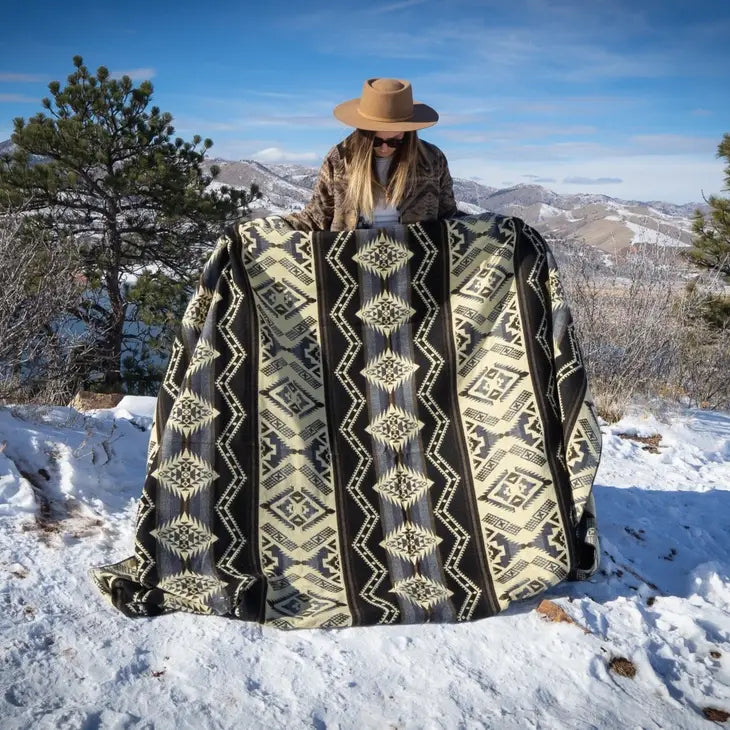 Andean Slate Grey Alpaca Wool Blanket