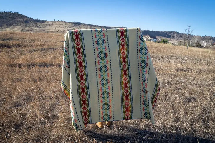 Andean Alpaca Wool Blanket - Multi Colors