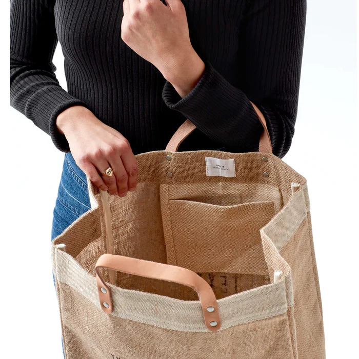 Market Tote. Natural. Black Text: Altitude Attitude Colorado