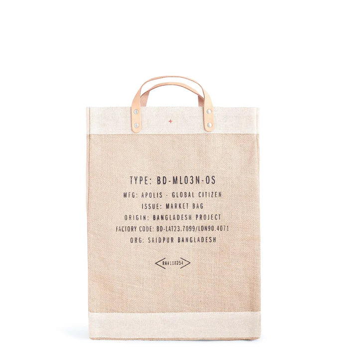 Market Tote. Natural. Black Text: Altitude Attitude Colorado