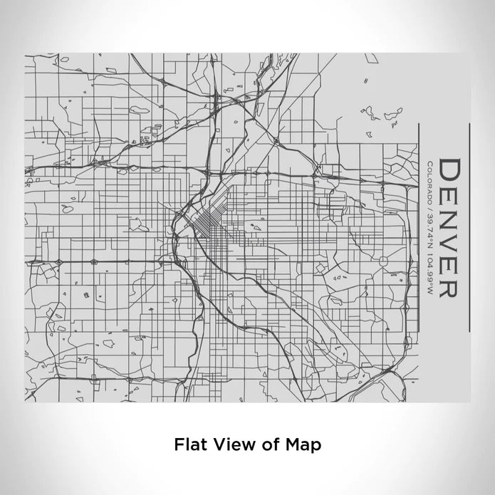 Denver Map Insulated Bottle With Bamboo Top