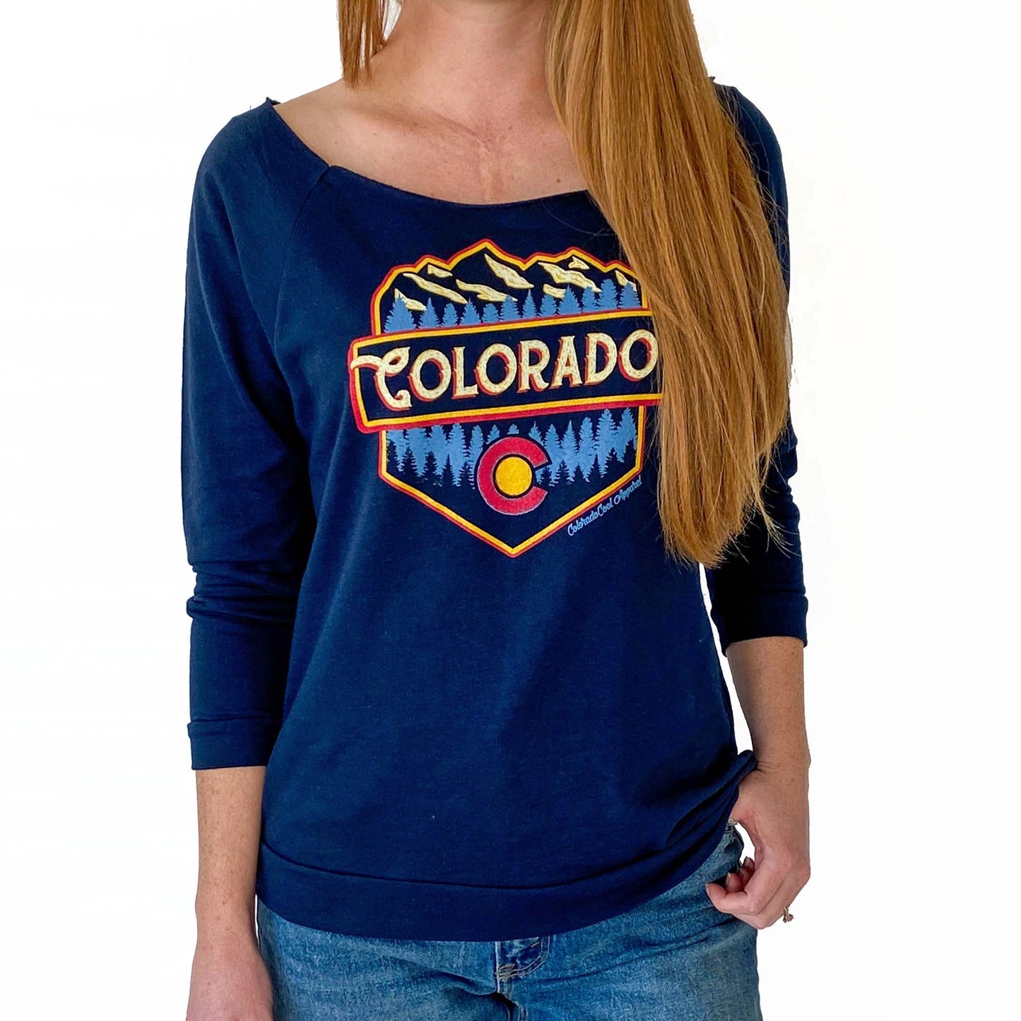 Mountain Top Shield 3/4 Sleeve Shirt: Women's: Navy