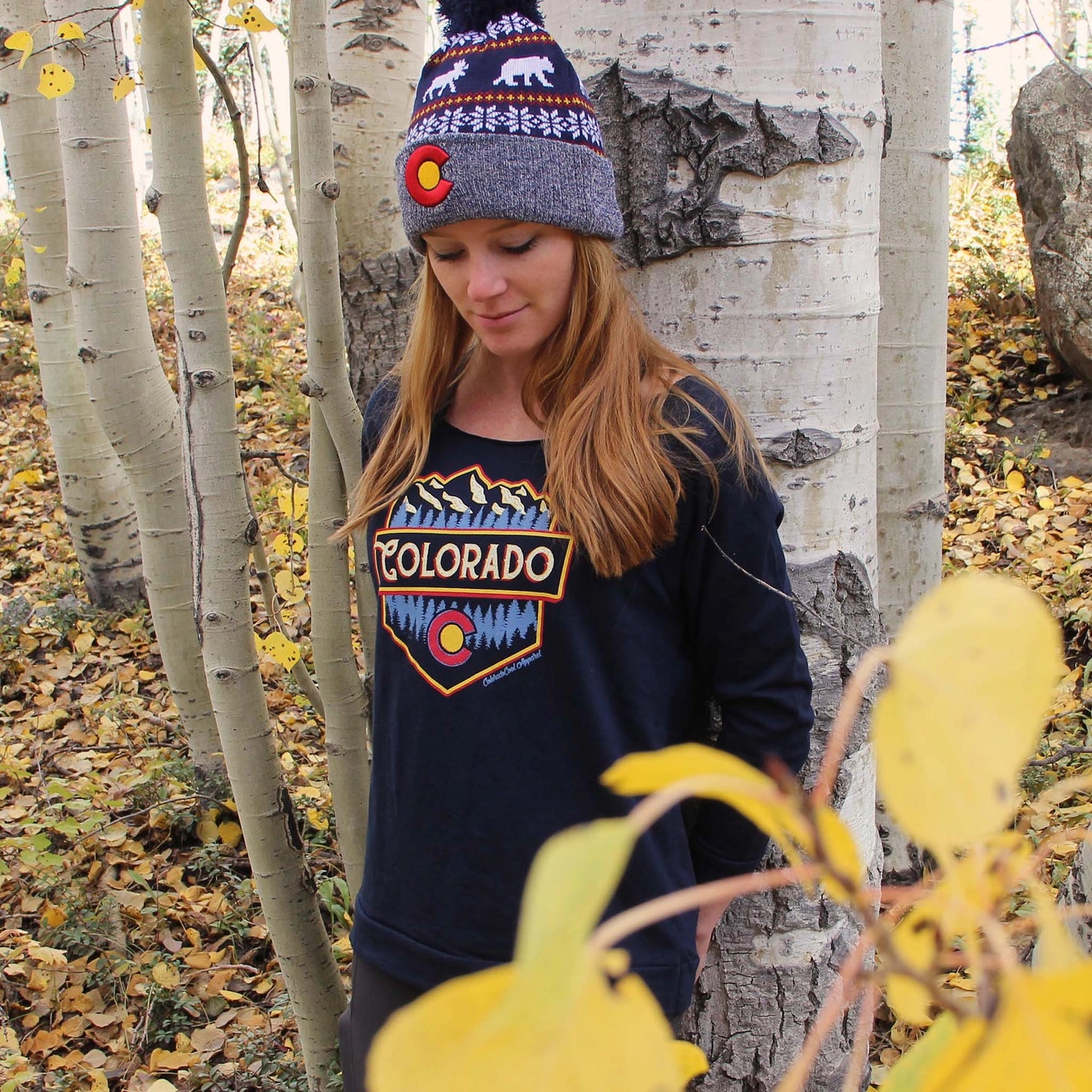 Mountain Top Shield 3/4 Sleeve Shirt: Women's: Navy