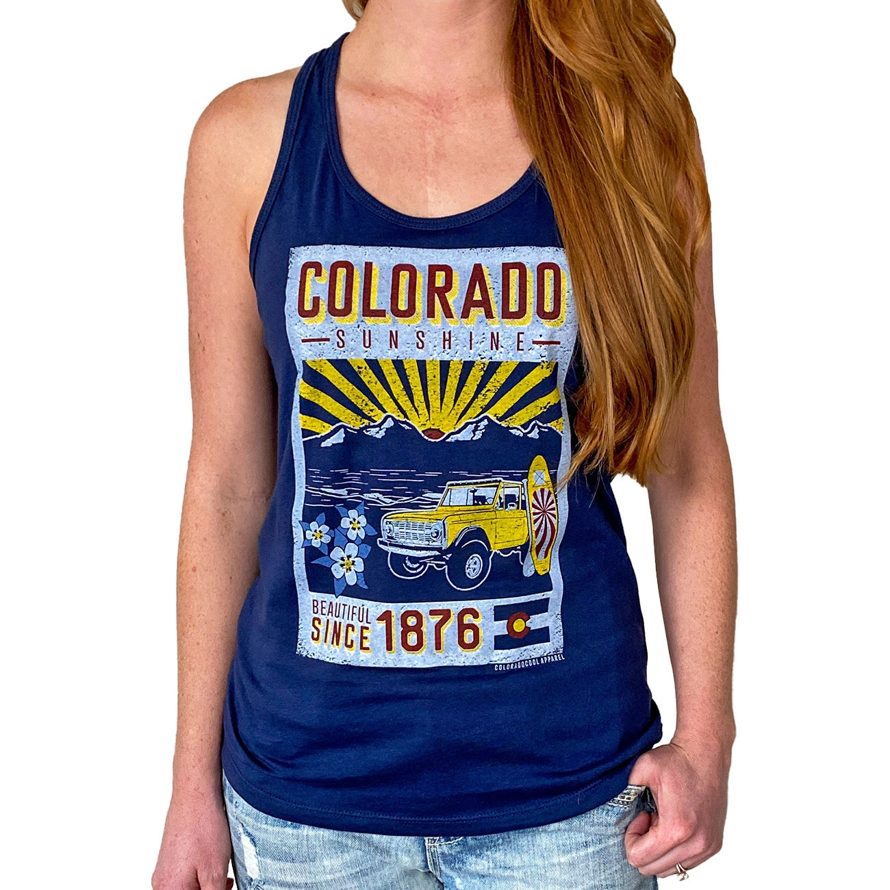 Summer Vibes Ladies' Tank Top: Navy