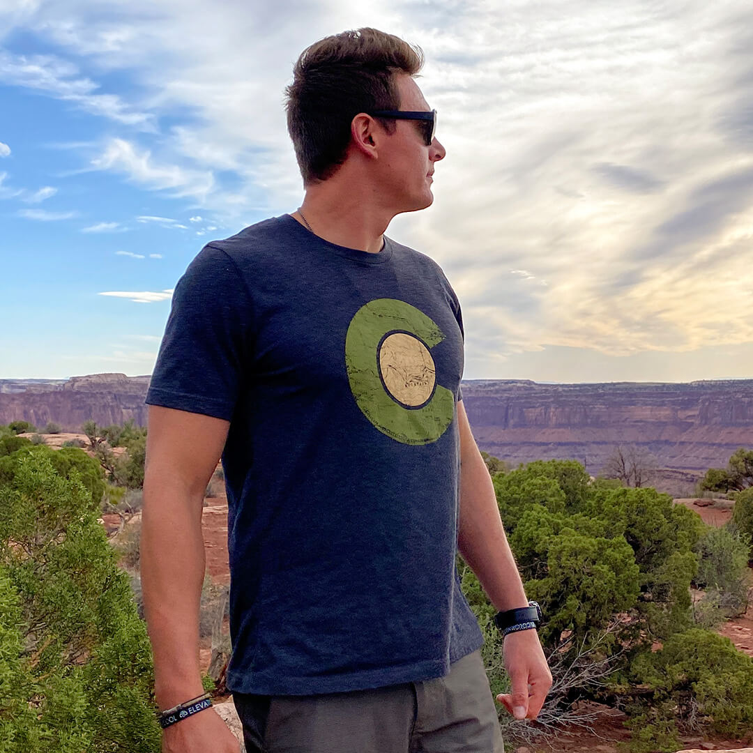 Topographical Men's T-Shirt: Heather Dark Grey