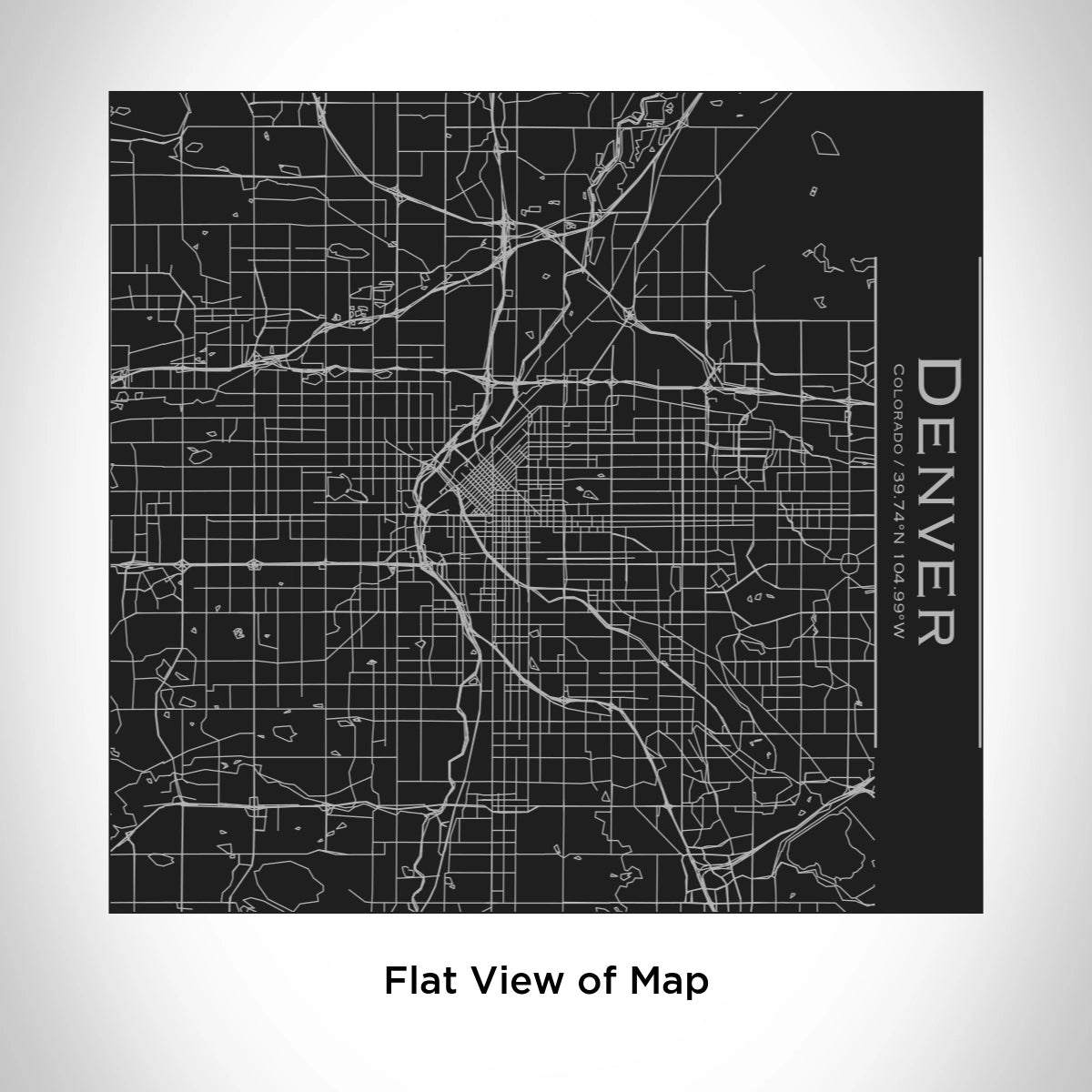 Denver CO Map Tumbler In Matt Black