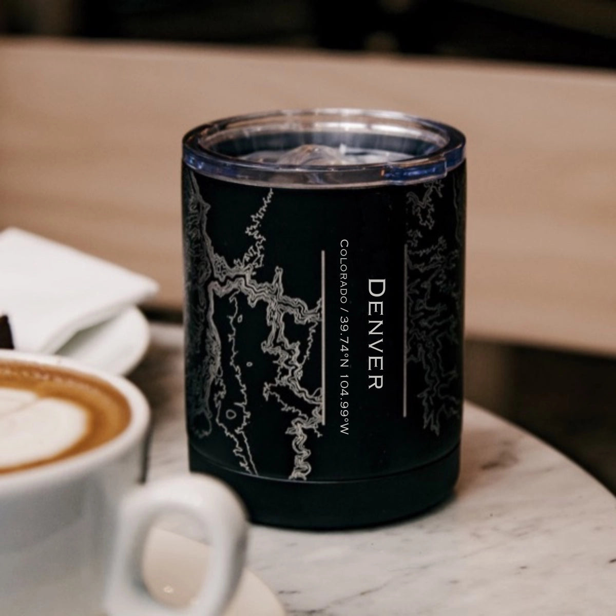Denver Colorado Map Insulated Cup In Black