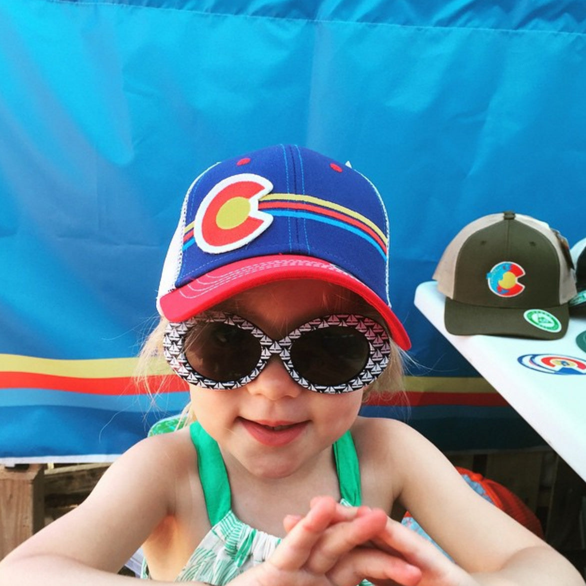 Candy-striped Kids Trucker Hat