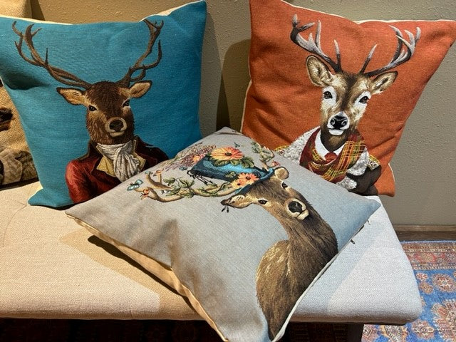 Stag With Hat Pillow
