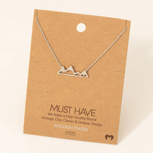 Mountain Peak Pendant Necklace: Silver, Rose & Gold