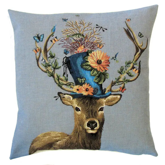 Stag With Hat Pillow