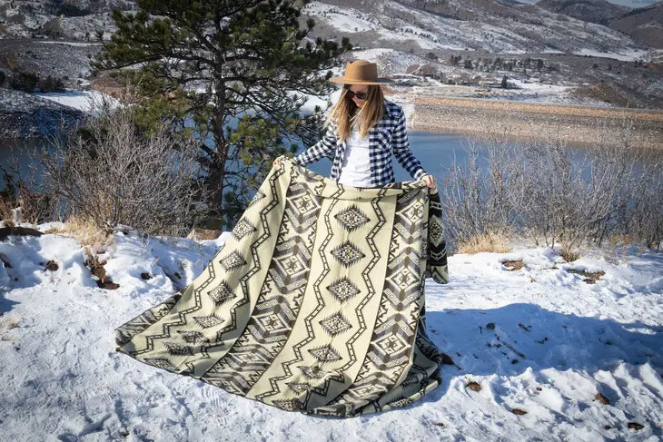 Andean Slate Grey Alpaca Wool Blanket