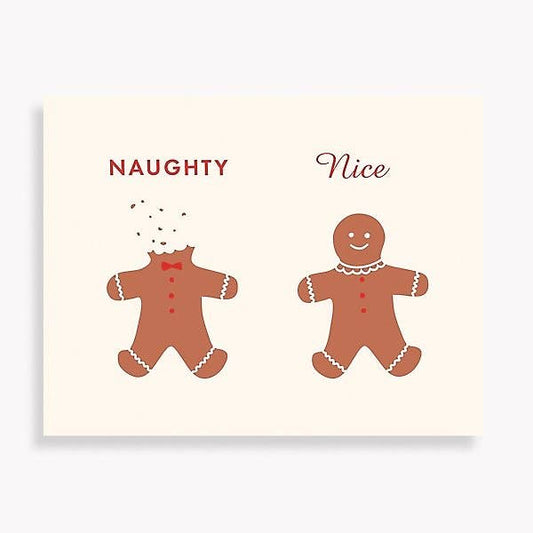 Naughty Nice Gingerbread Christmas Card