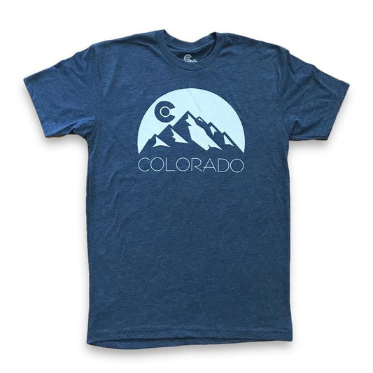 Navy Colorado Mountains, Short Sleeved T-Shirt: Men's