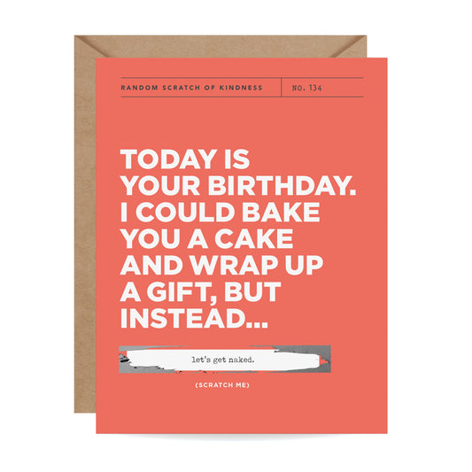 Lets Get Naked, Scratch Off Birthday Card