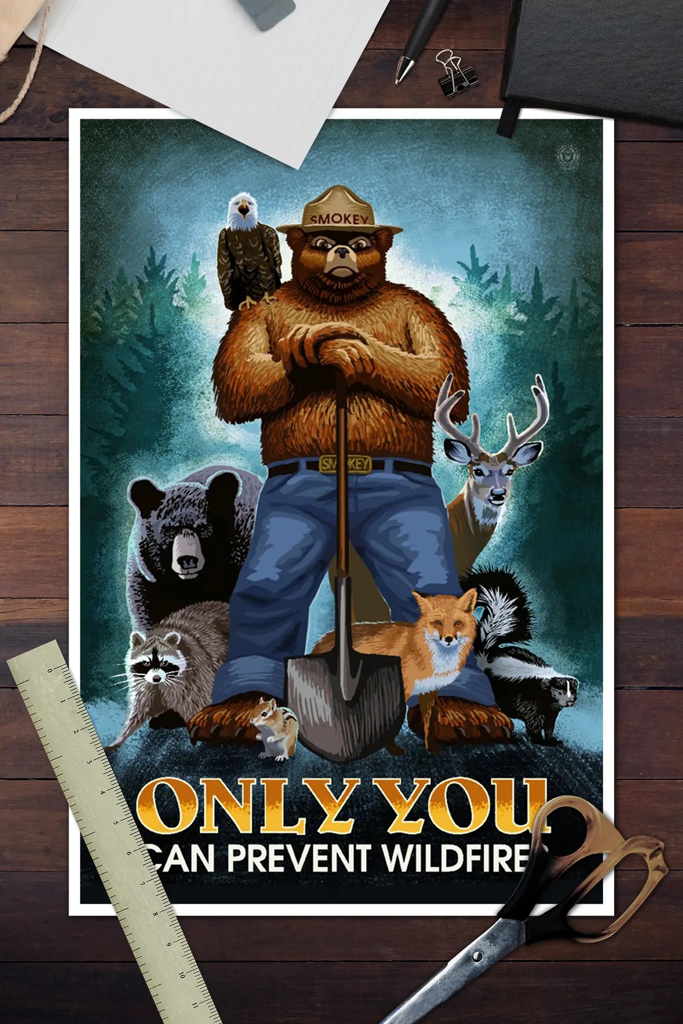 Smokey The Bear. Only You Can Prevent Wildfires 9x12 Poster
