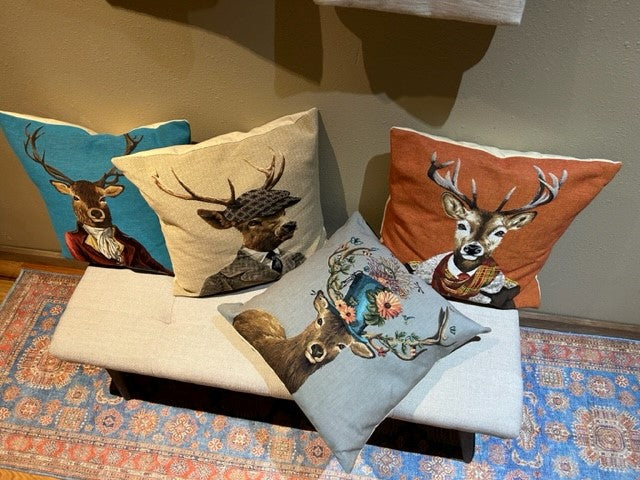 Stag With Hat Pillow